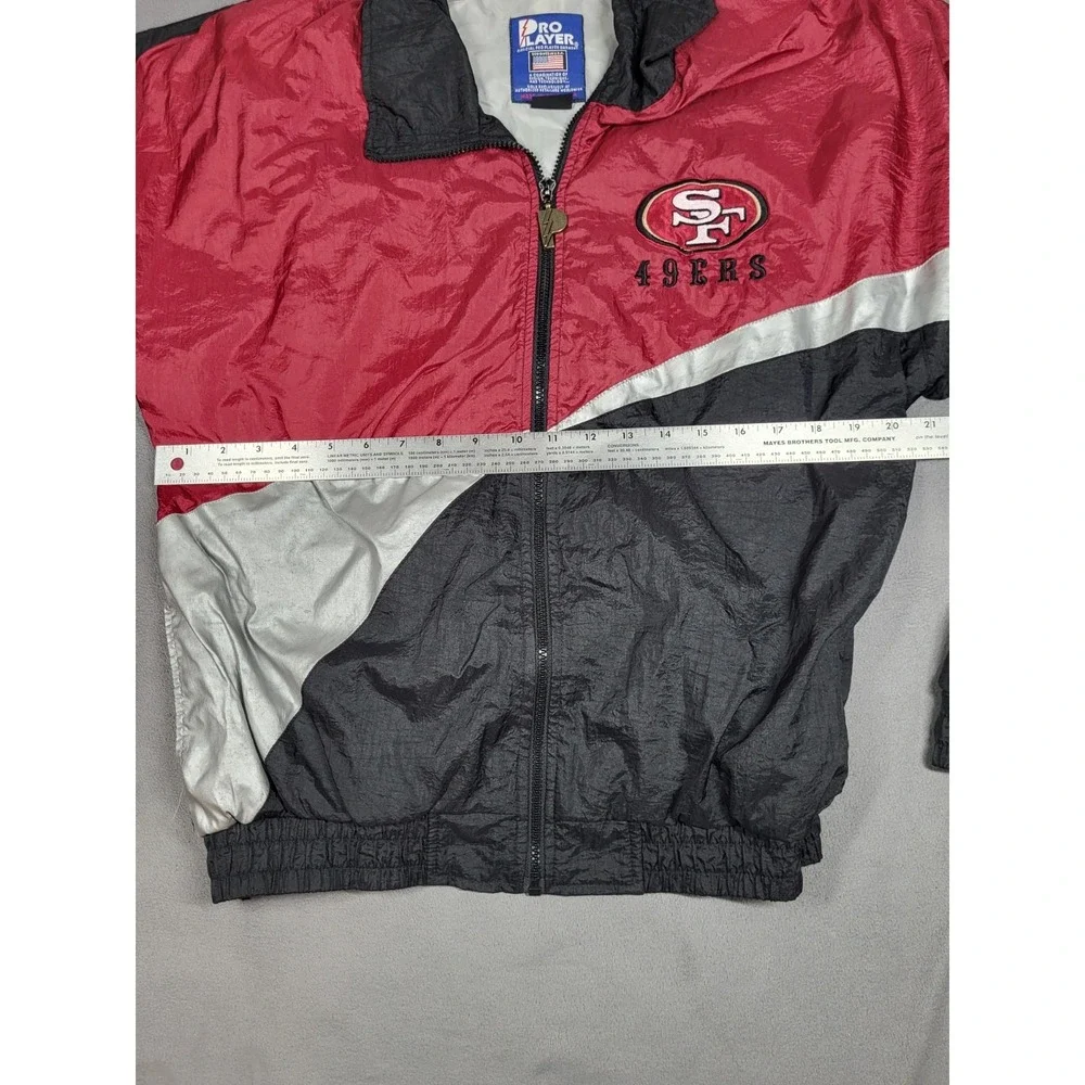 Vintage Pro PLayer San Francisco 49ers Windbreaker Jacket Men's Small Red Black
